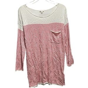 GAP Red and White Striped Long Sleeve Top